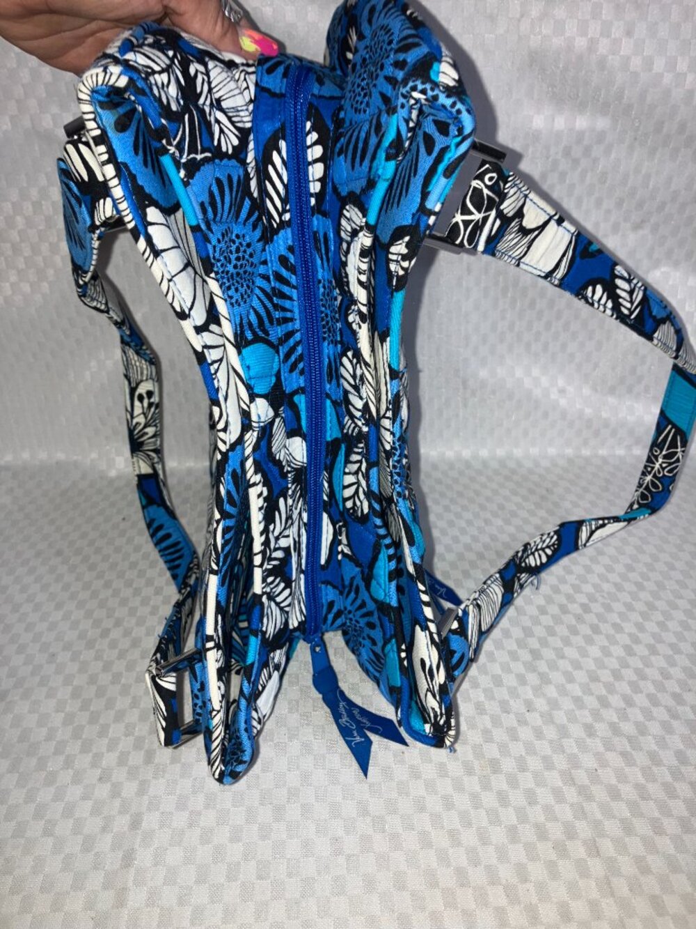 Vera Bradley Emily Satchel Handbag Purse Women OS Blue Bayou Quilted Floral - Picture 8 of 13